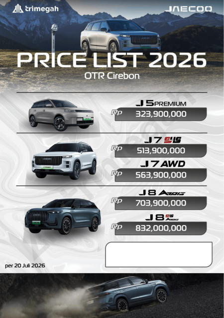 Daftar Harga Jaecoo Cirebon 2026 - Promo Jaecoo Cirebon 2026
